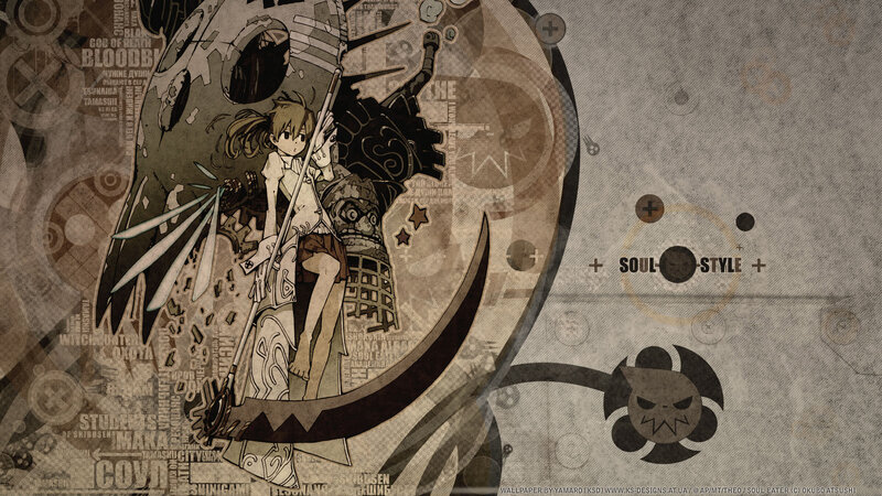 Anime Girl with Scythe — Brown, Dark