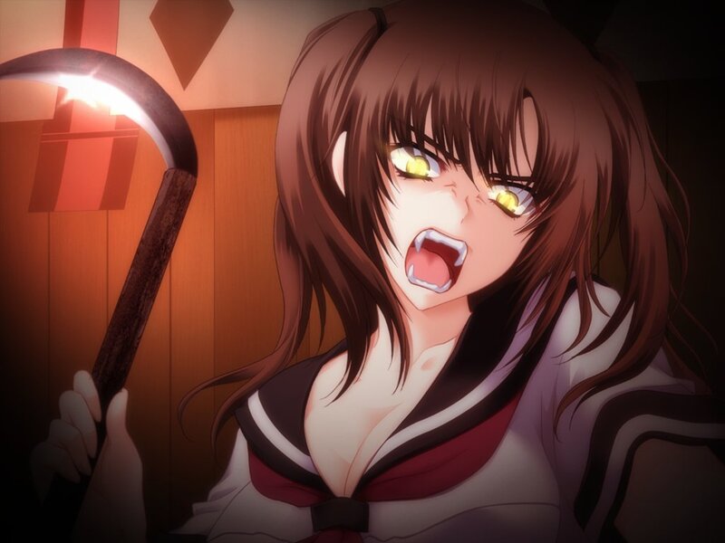 Anime Girl with Scythe — Brown, Dramatic, Night