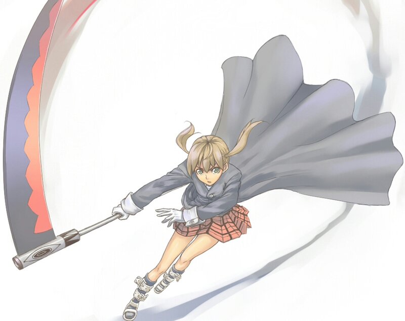 Anime Girl with Scythe — Gray