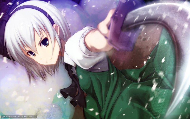 Anime Girl with Scythe — Green, Dramatic, Winter