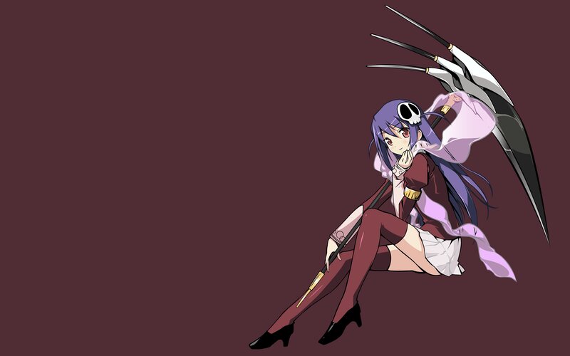 Anime Girl with Scythe — Maroon
