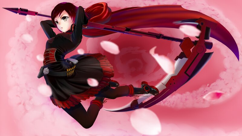 Anime Girl with Scythe — Pink