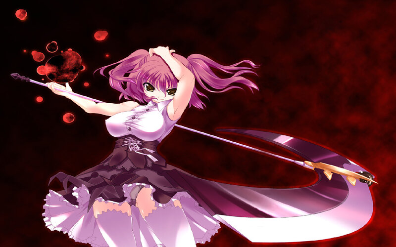 Anime Girl with Scythe — Purple, Dramatic, Magic