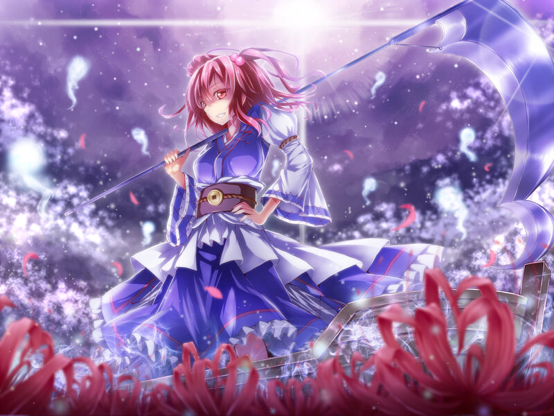 Anime Girl with Scythe — Purple, Dramatic, Night