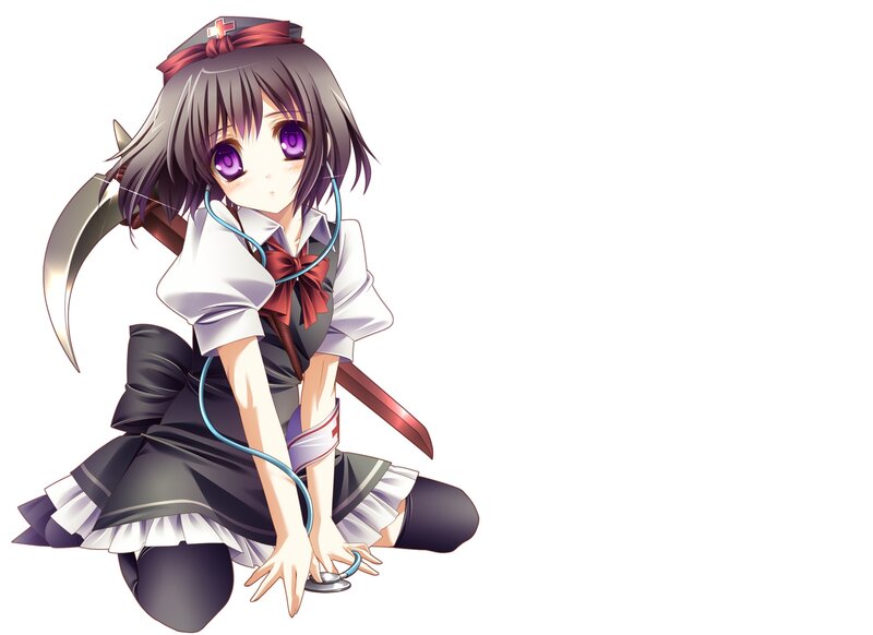 Anime Girl with Scythe — Purple, Playful, Stethoscope