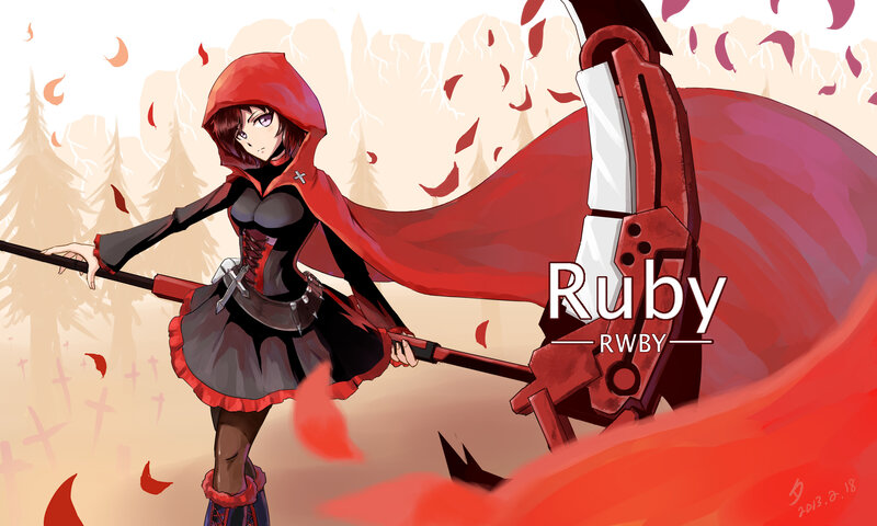 Anime Girl with Scythe — Red, Dramatic, Autumn