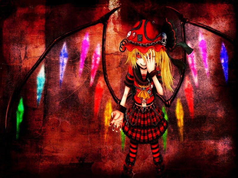 Anime Girl with Scythe — Red, Dramatic, Digital Art