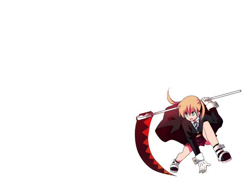 Anime Girl with Scythe — Red, Dynamic, School Uniform