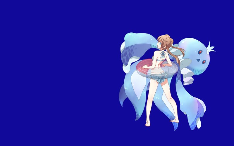 anime girl with sea creature
