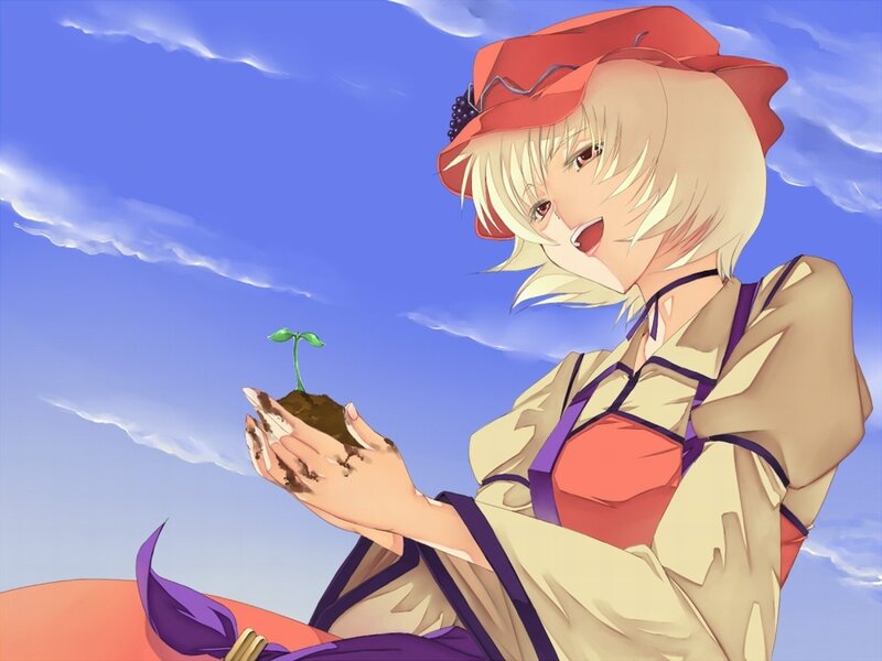 anime girl with seedling
