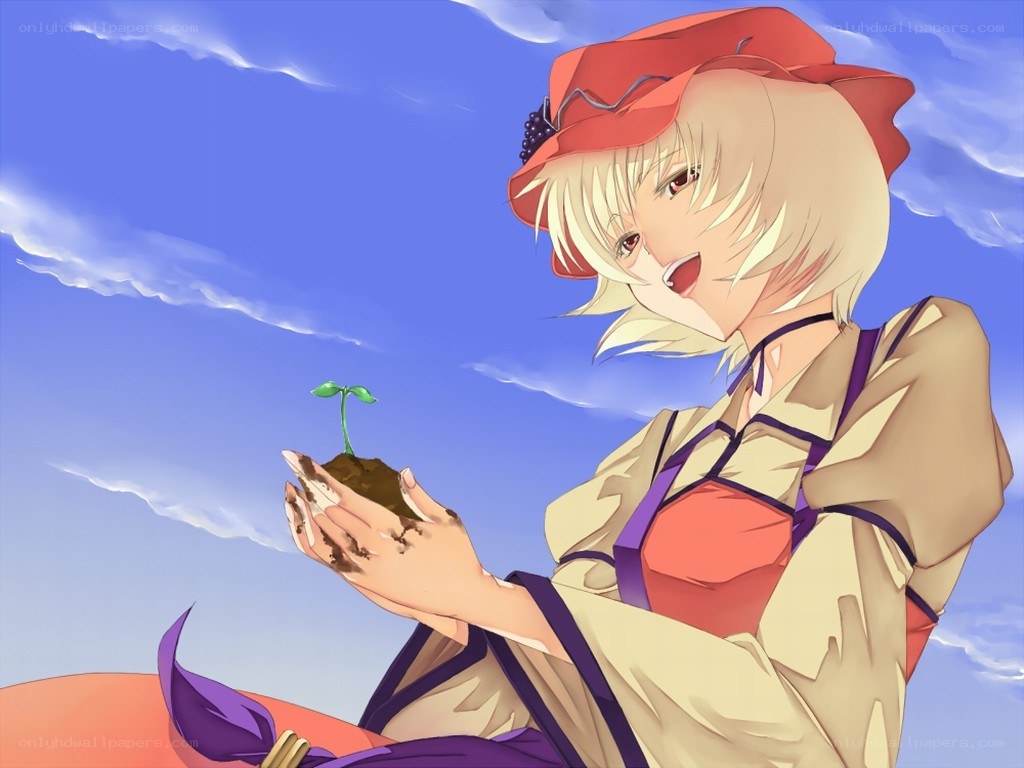 anime girl with seedling