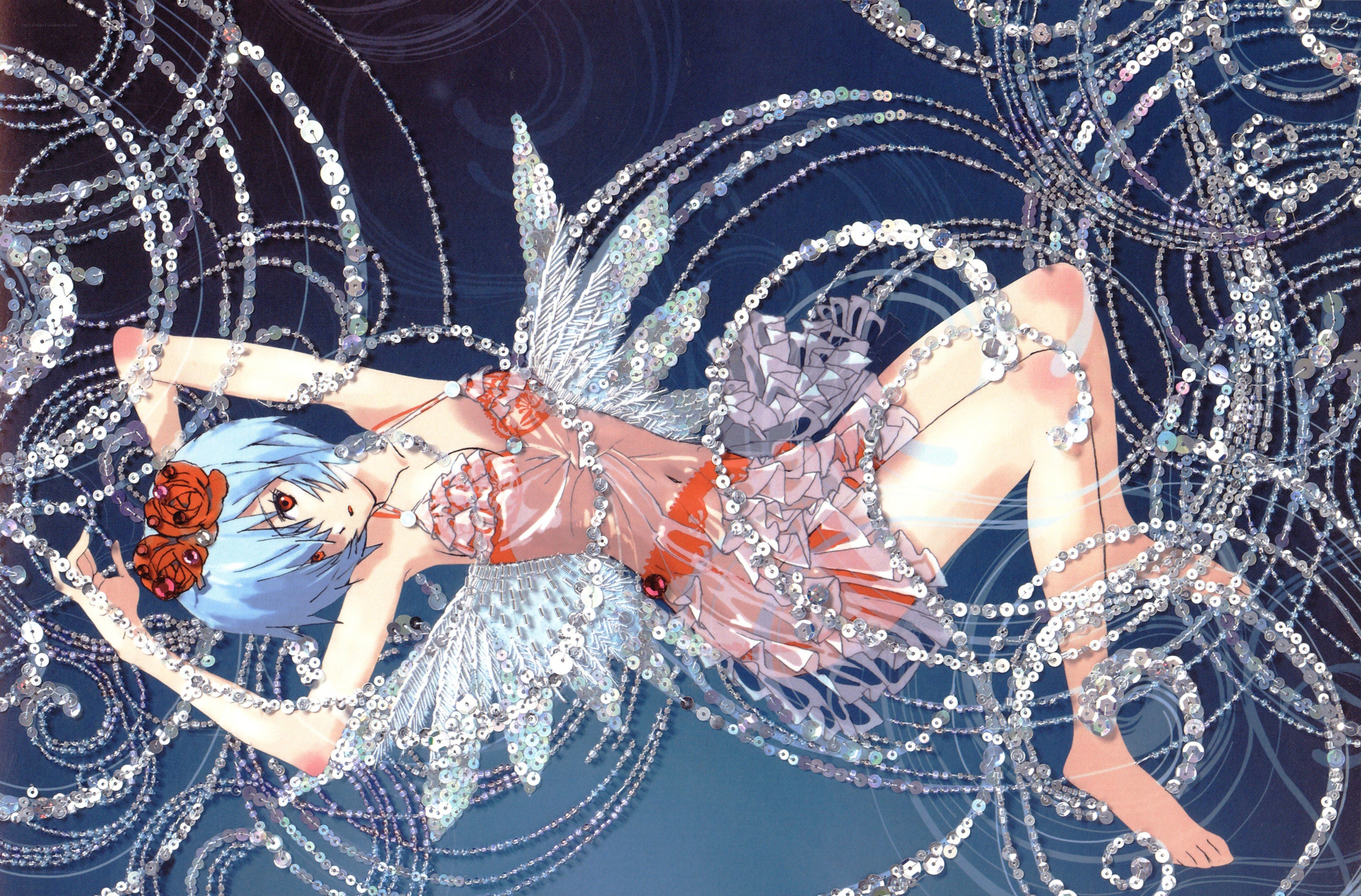 anime girl with sequins