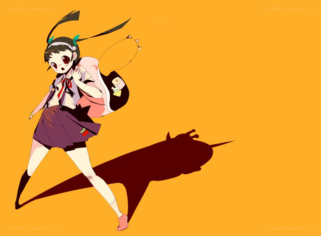 anime girl with shadow