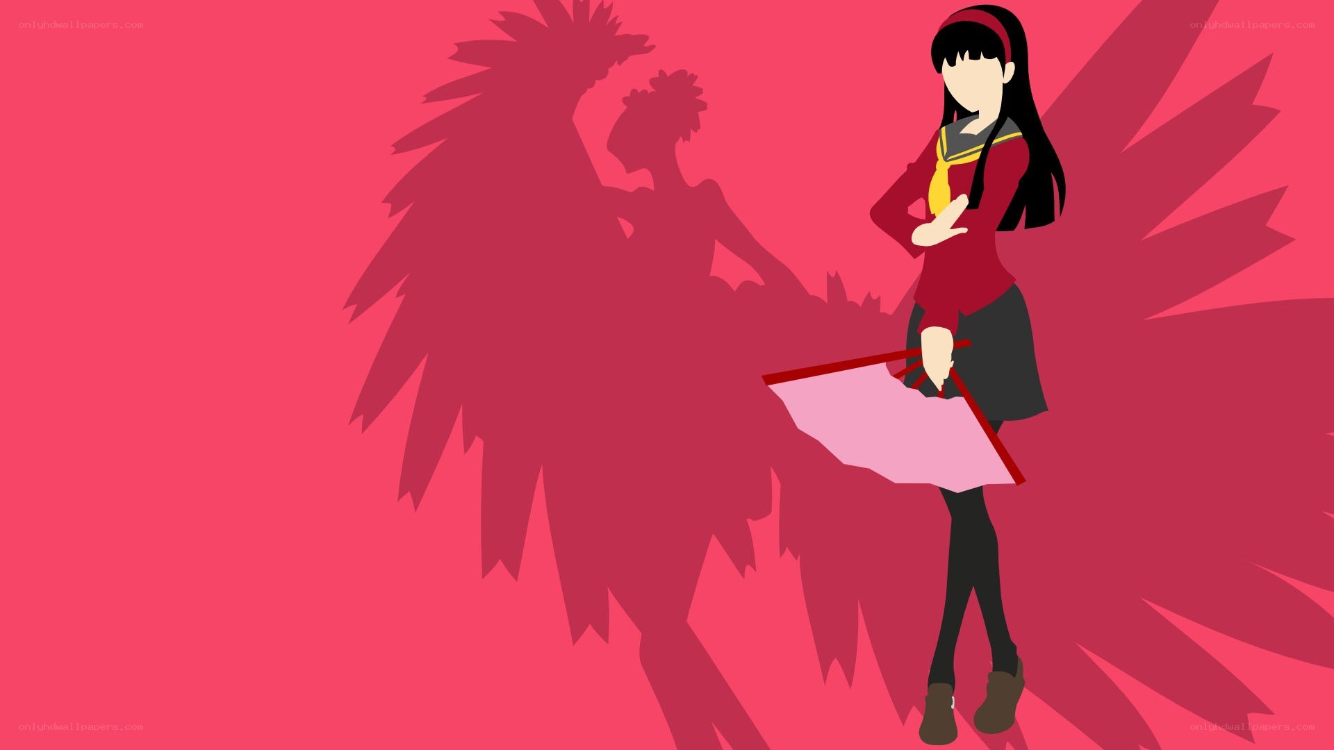anime girl with shadow
