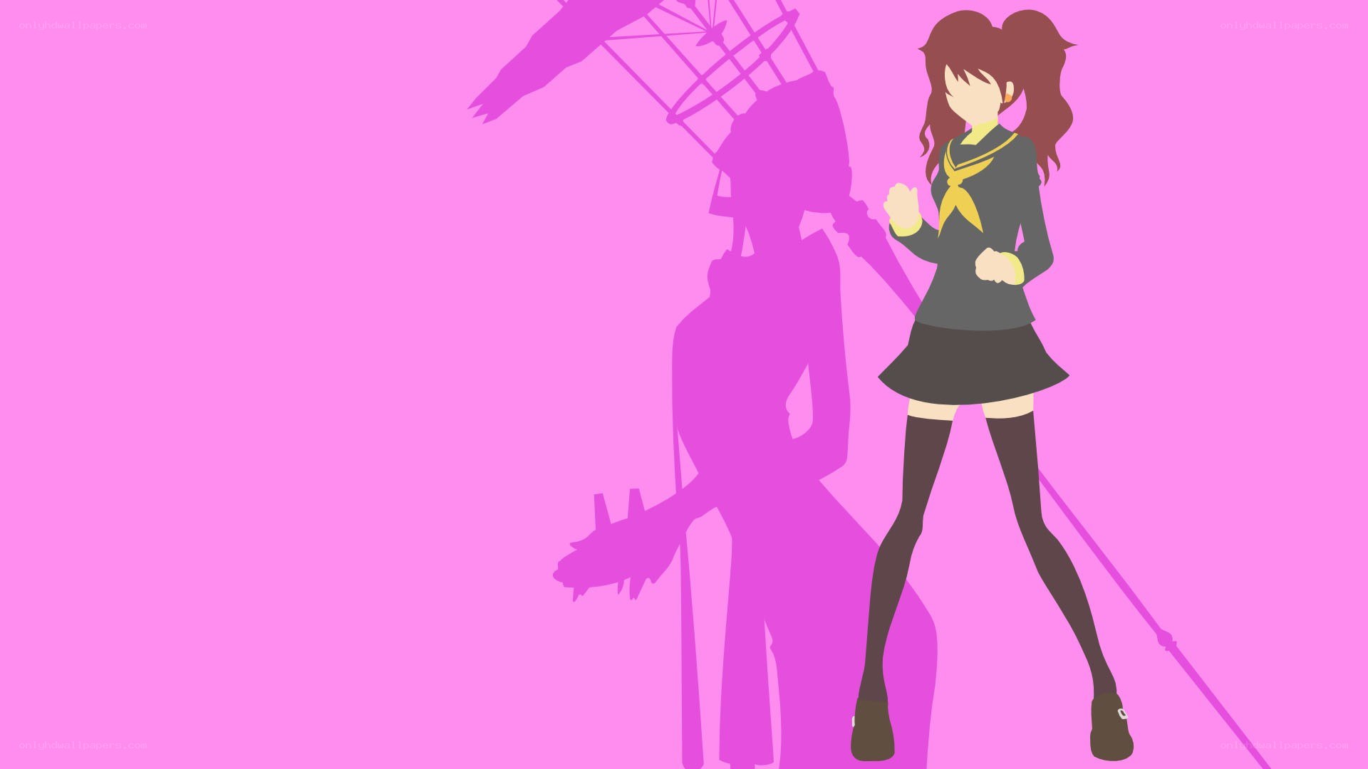 anime girl with shadow