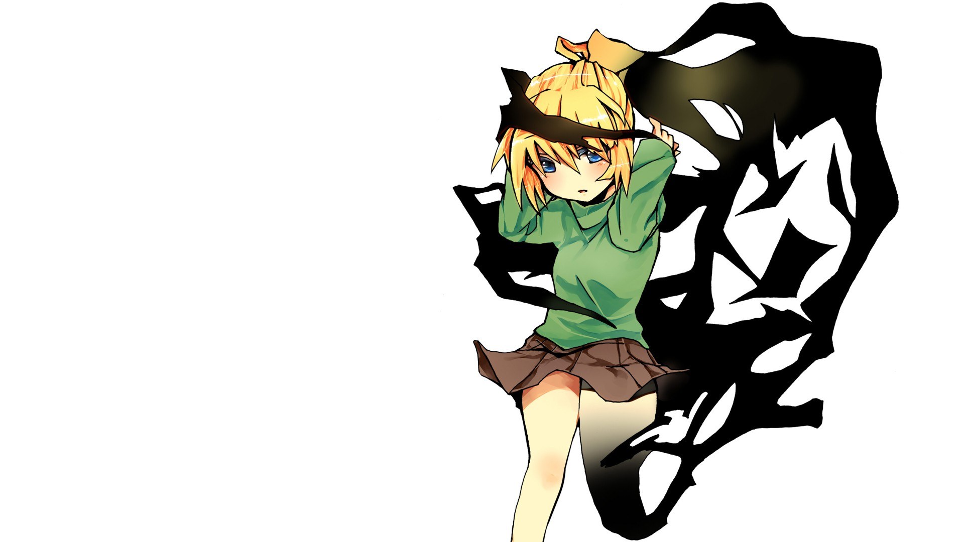 anime girl with shadow