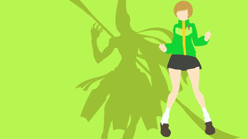 Anime Girl with Shadow — Green
