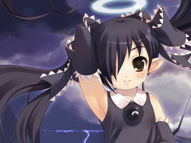 anime girl with shark fins