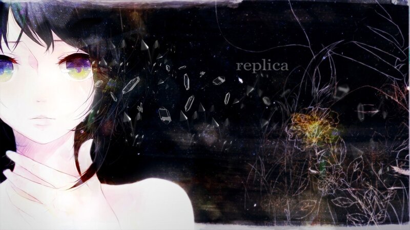 anime girl with shattered glass