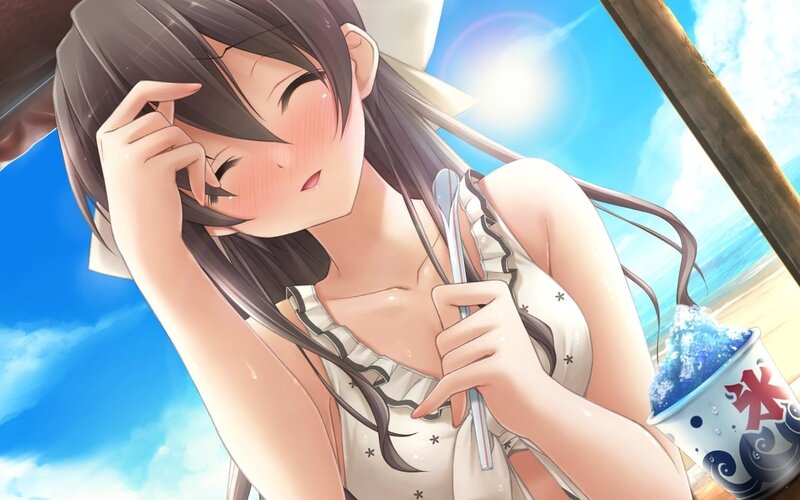 Anime girl with shaved ice