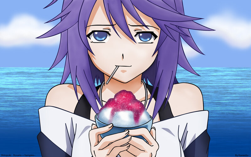 anime girl with shaved ice