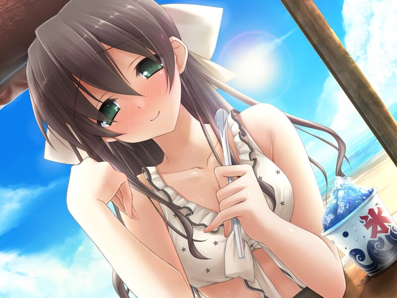 Anime girl with shaved ice