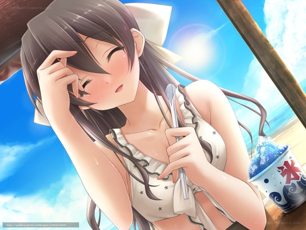 Anime girl with shaved ice