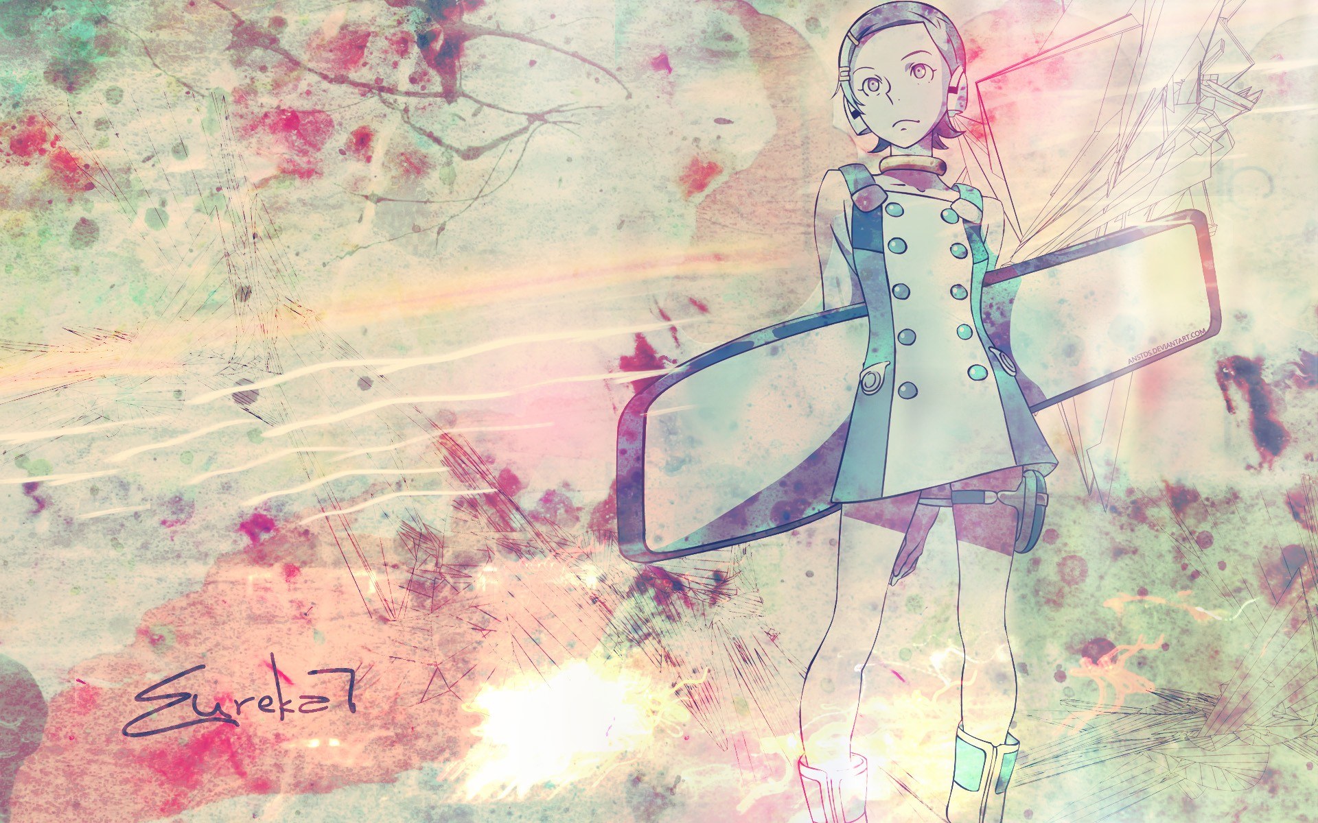 anime girl with shield