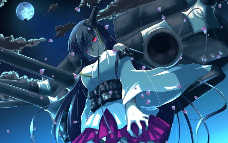 Anime Girl with Ship — Blue, Dramatic