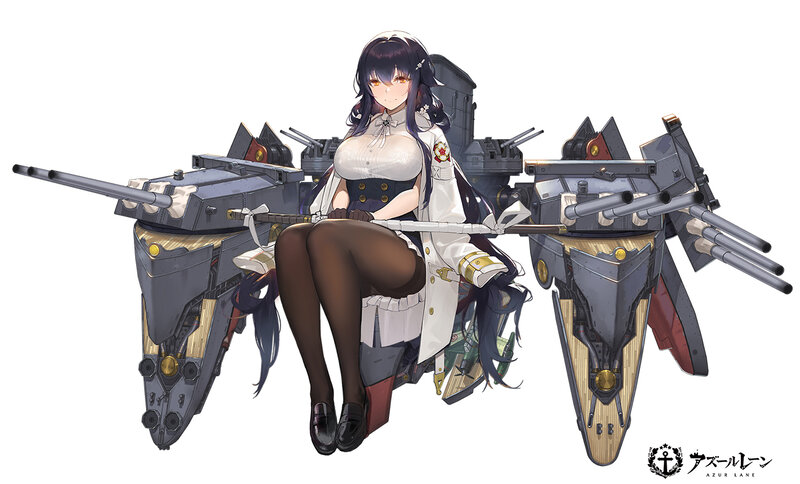 Anime Girl with Ship Parts — White, Calm, Digital Art