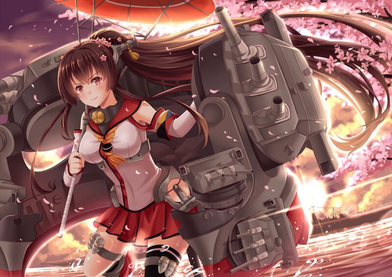 Anime Girl with Ship — Pink