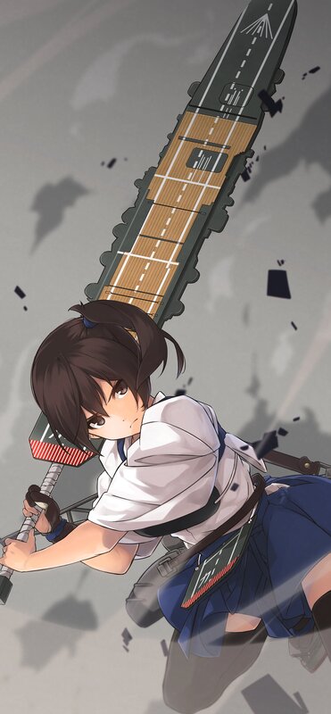 Anime Girl with Ship Sword
