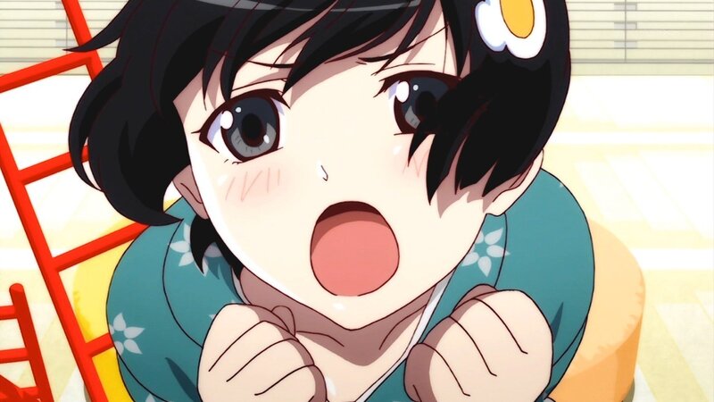 Anime Girl with Shocked Expression — Blue