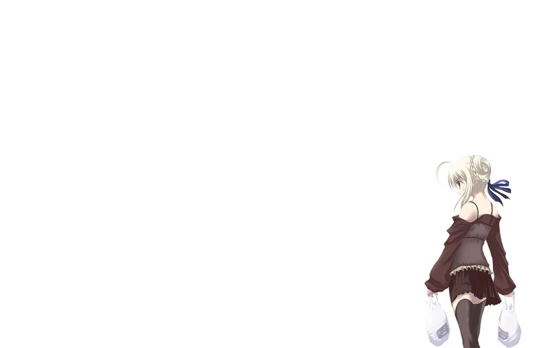 anime girl with shopping bags