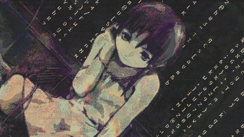 Anime Girl with Short Hair — Black, Dark