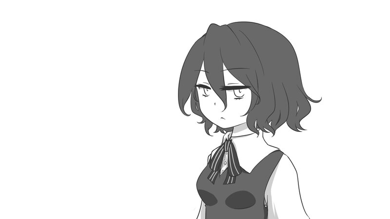 Anime Girl with Short Hair — Black, Neutral, Manga