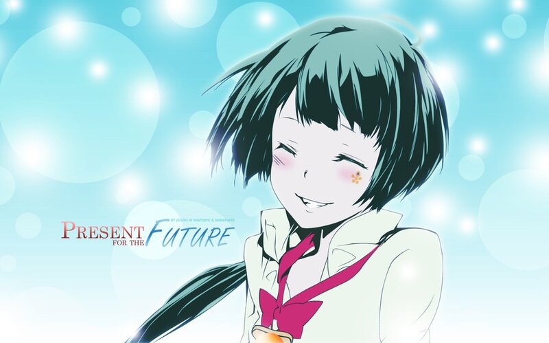 Anime Girl with Short Hair — Blue, Dreamy