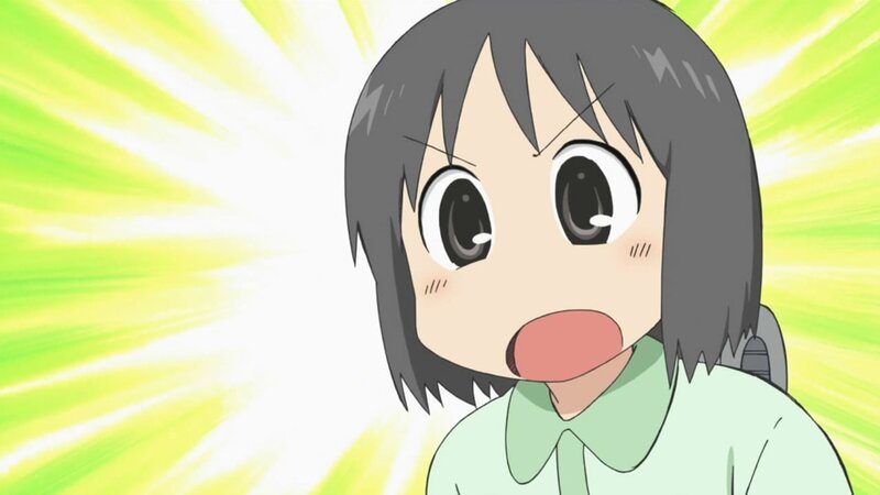 Anime Girl with Short Hair — Green, Surprised
