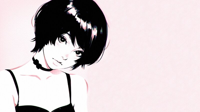 Anime Girl with Short Hair — Pink, Calm