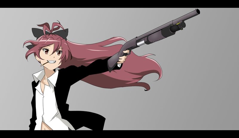 anime girl with shotgun