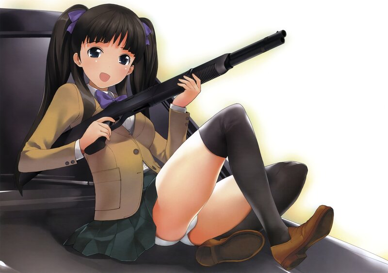 anime girl with shotgun