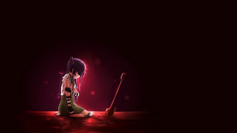 Anime Girl with Shovel — Black