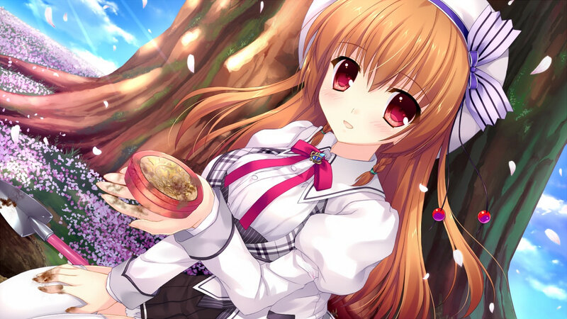 Anime Girl with Shovel — Orange