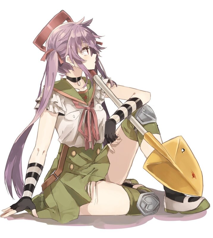 Anime Girl with Shovel — Purple