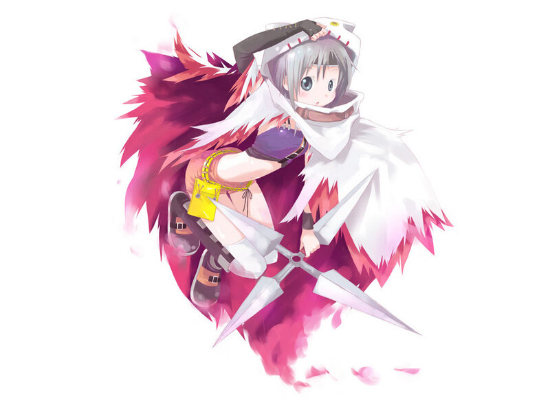 anime girl with shuriken