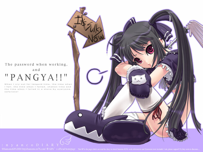 Anime girl with sign