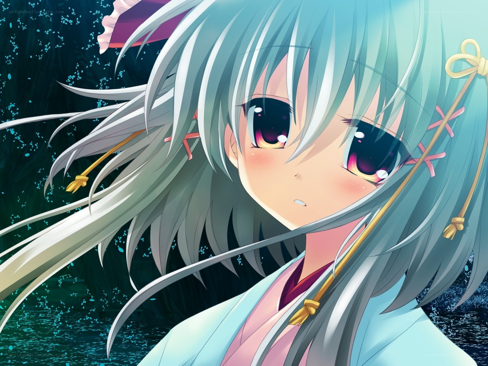 anime girl with silver hair