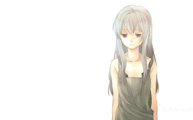 anime girl with silver hair