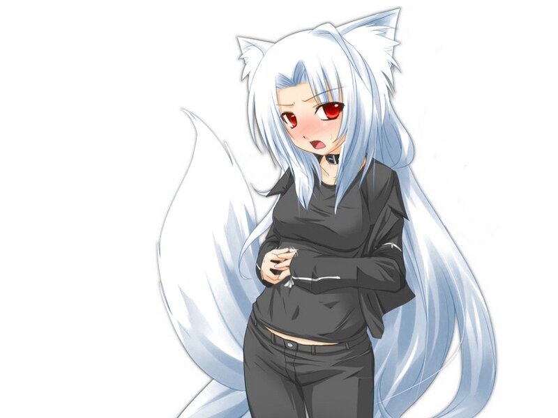 anime girl with silver hair