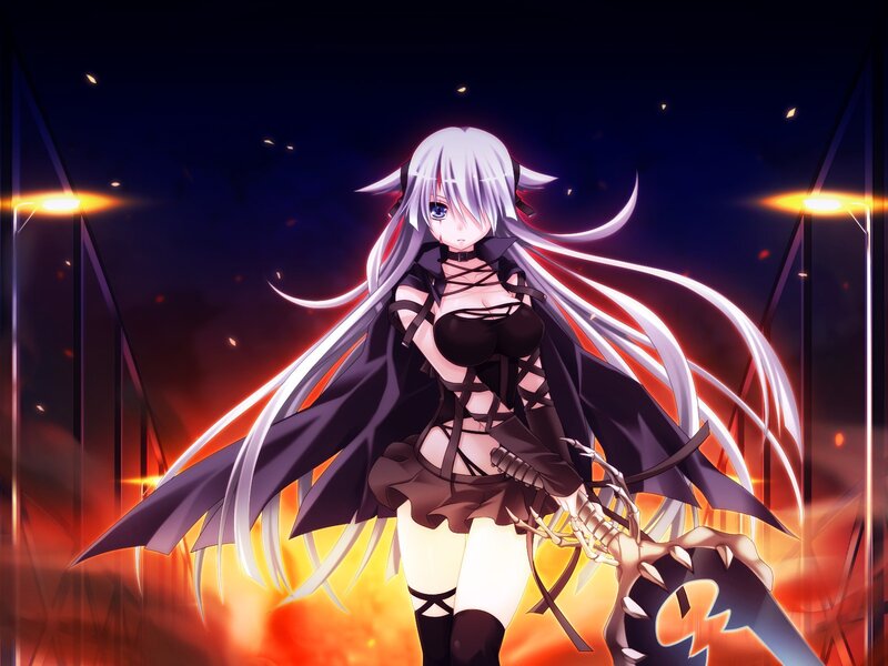 anime girl with silver hair
